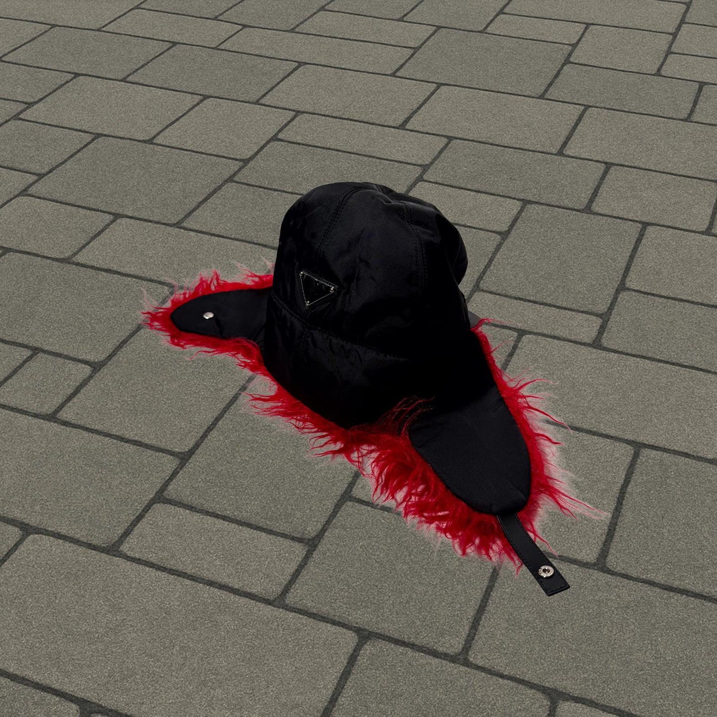 Prada Fur Logo Hat