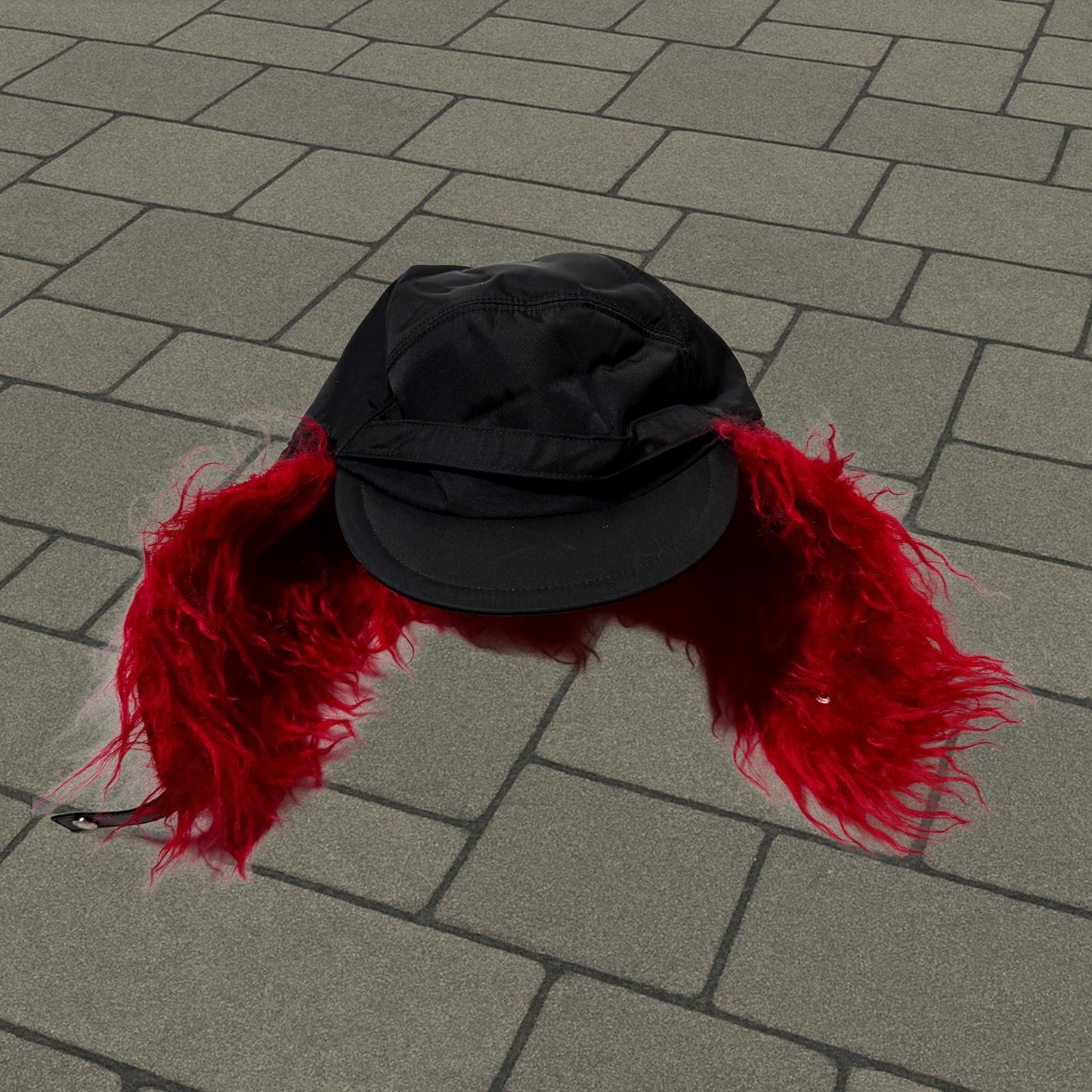 Prada Fur Logo Hat