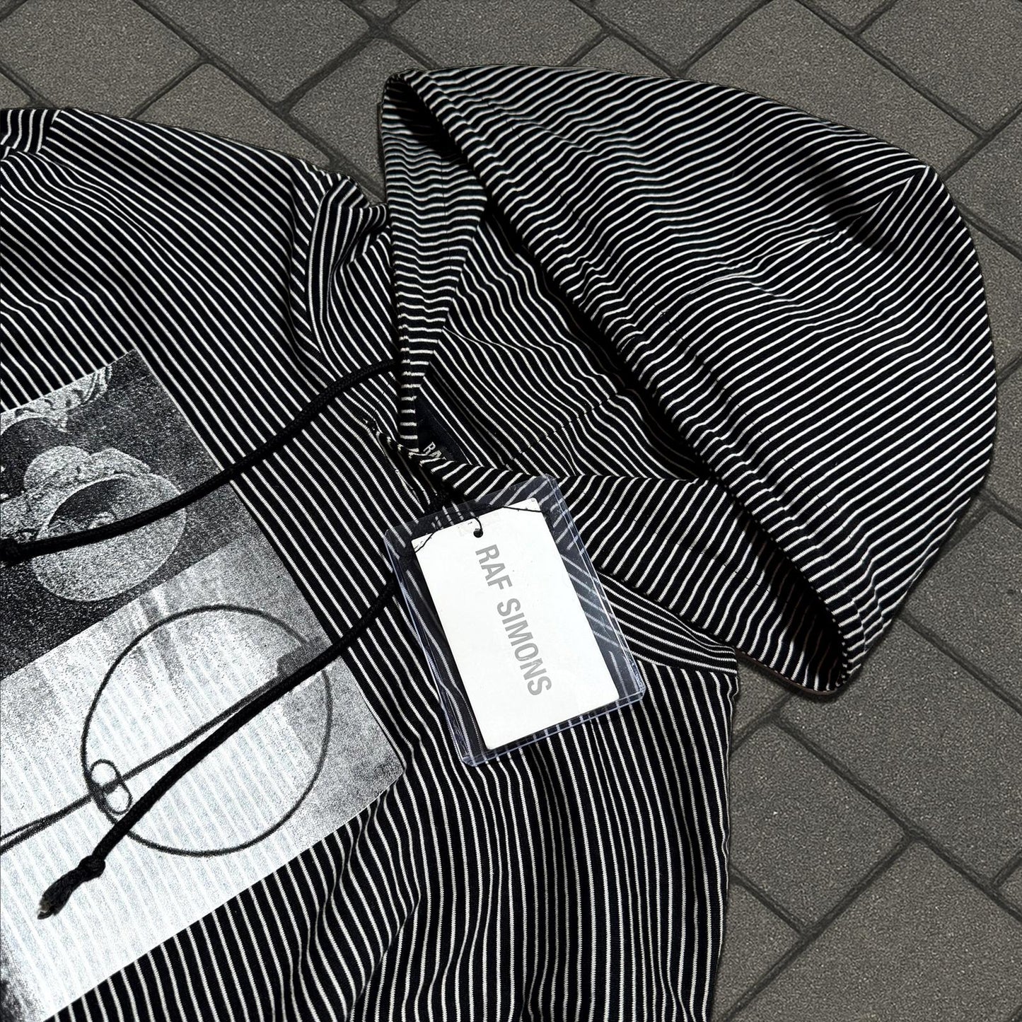 SS05 Raf Simons Avant Garde Striped Hoodie