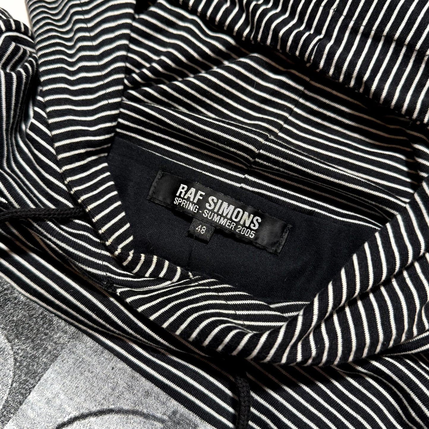 SS05 Raf Simons Avant Garde Striped Hoodie