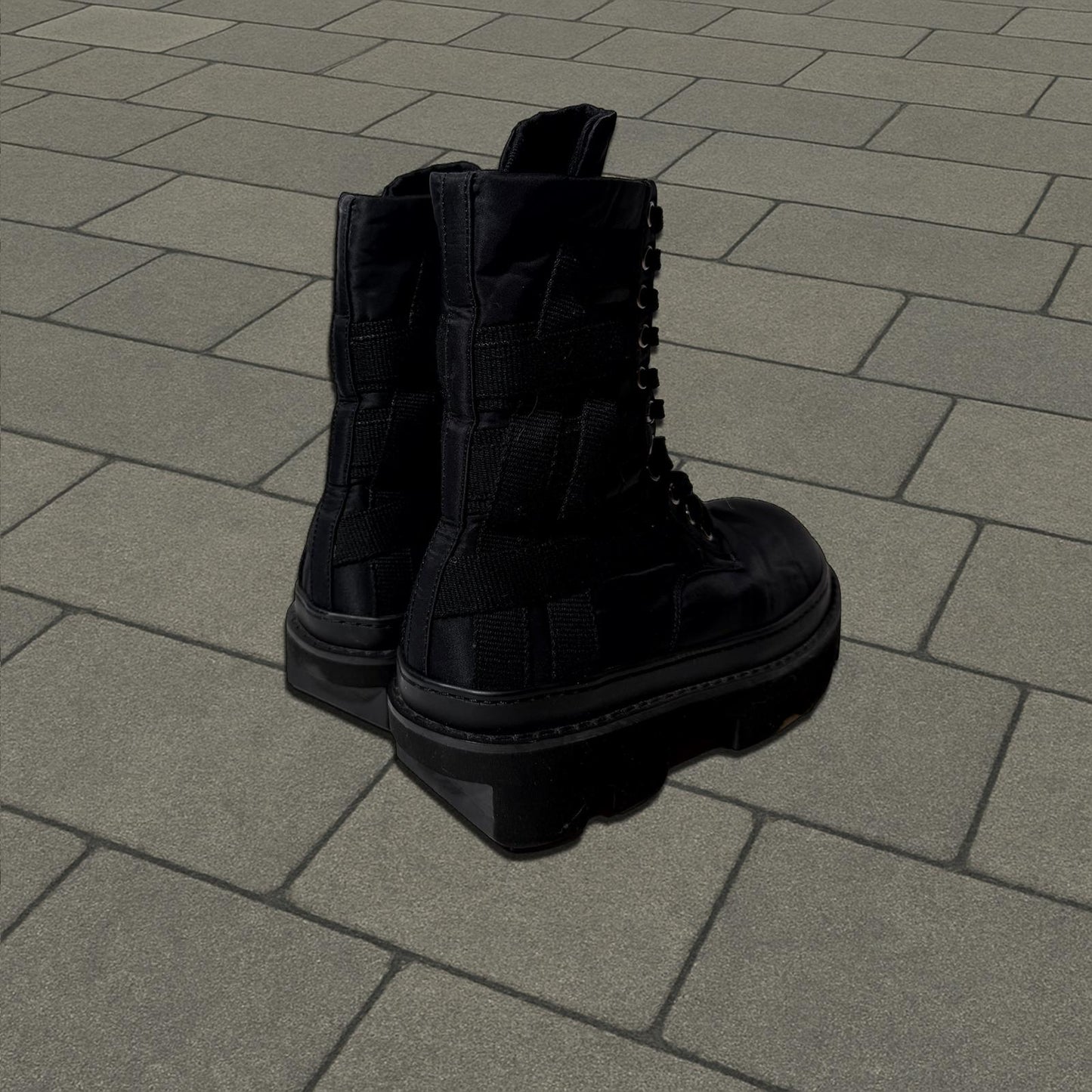 Rick Owens Black Woven Megatooth Boots