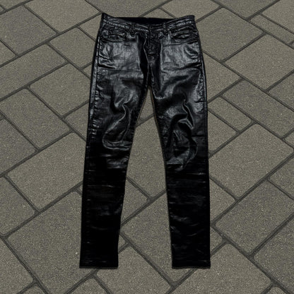 FW15 Rick Owens Black Waxed Detroit Cut Denim
