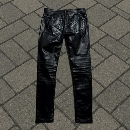 FW15 Rick Owens Black Waxed Detroit Cut Denim