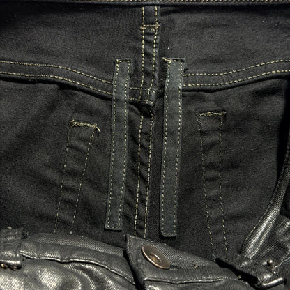 FW15 Rick Owens Black Waxed Detroit Cut Denim