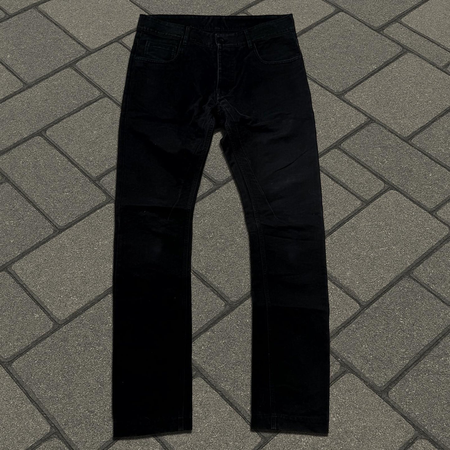 FW16 Rick Owens Black Matte Denim