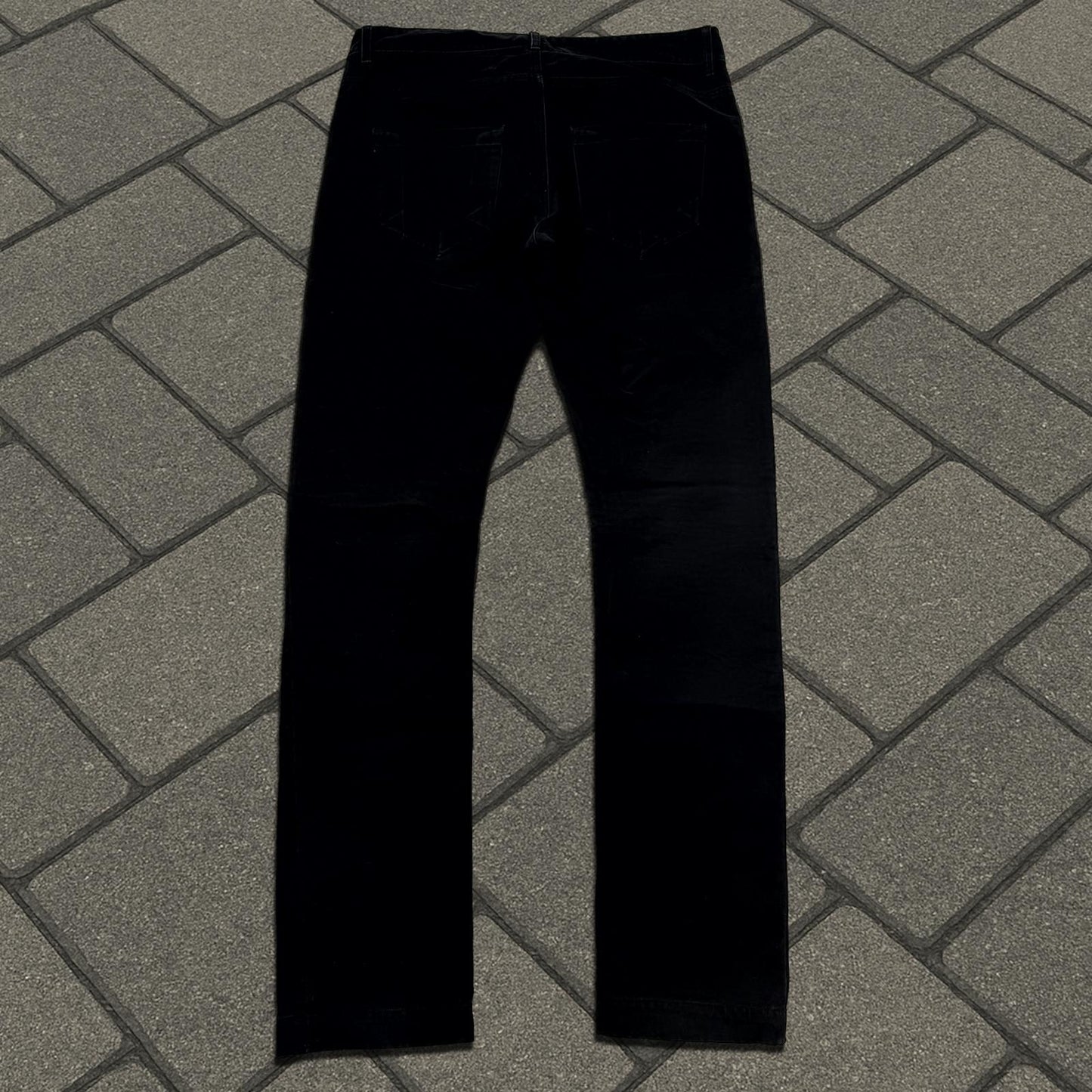 FW16 Rick Owens Black Matte Denim