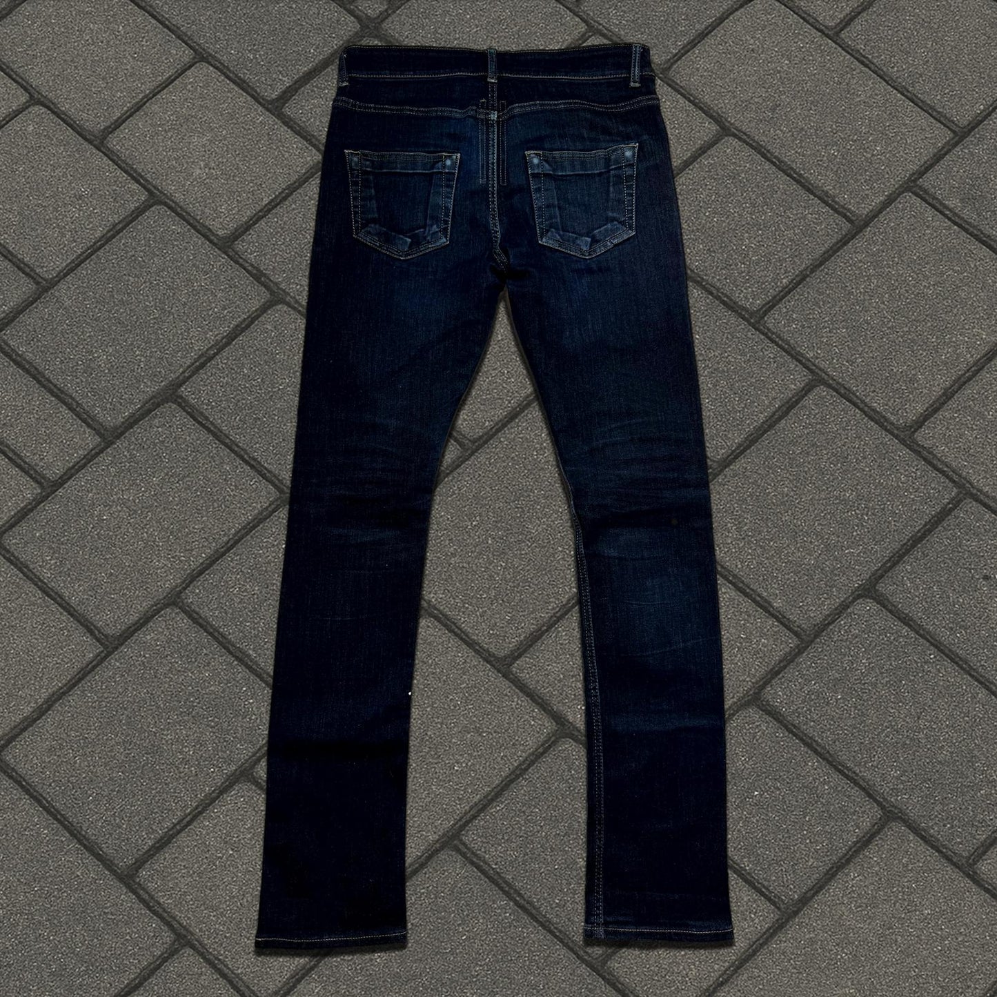 FW18 Rick Owens Raw Blue Detroit Cut Denim