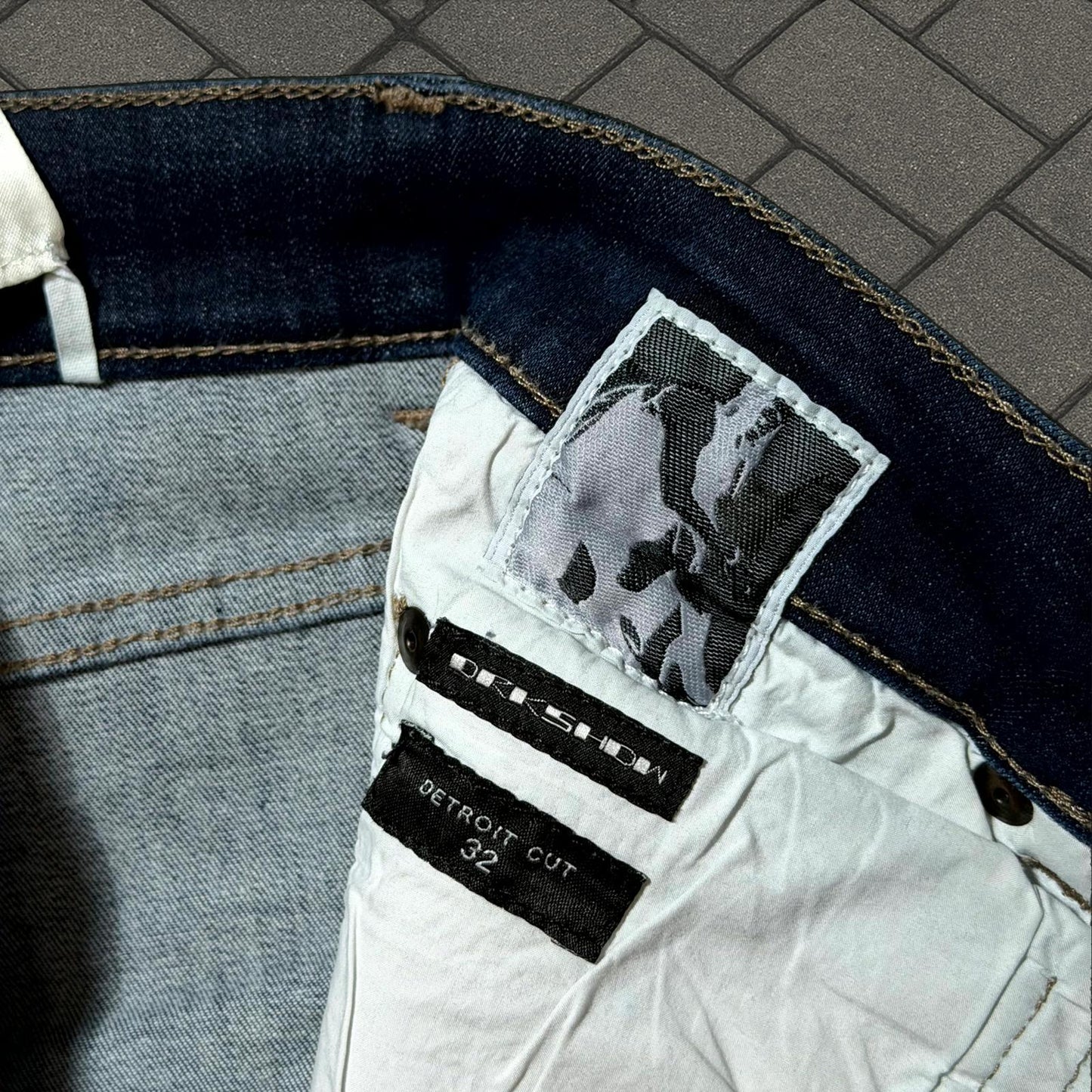 FW18 Rick Owens Raw Blue Detroit Cut Denim