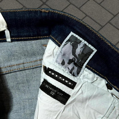 FW18 Rick Owens Raw Blue Detroit Cut Denim