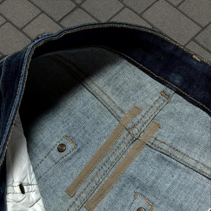 FW18 Rick Owens Raw Blue Detroit Cut Denim
