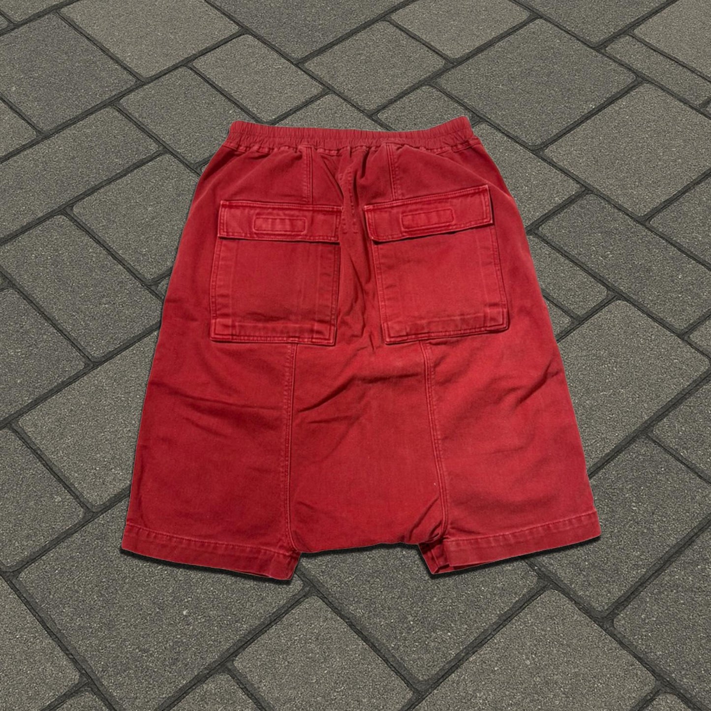 FW19 Rick Owens Cherry ‘Vomit’ Pod Shorts