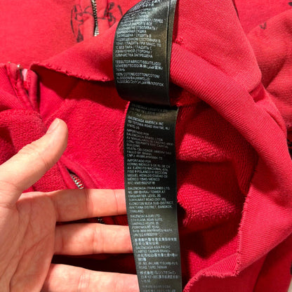 SS24 Balenciaga Red Tattoo Zip Up Hoodie