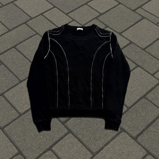 FW15 Saint Laurent Paris Zipper Crewneck