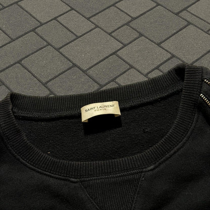 FW15 Saint Laurent Paris Zipper Crewneck