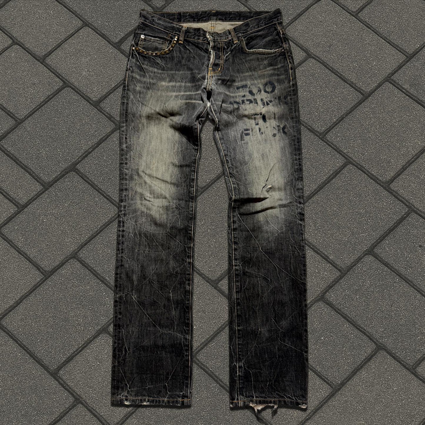 Hysteric Glamour Black Too Drunk To Fuck Denim