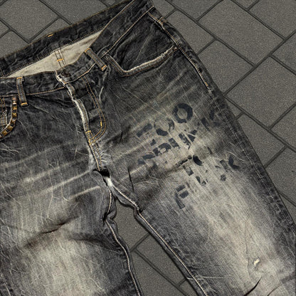 Hysteric Glamour Black Too Drunk To Fuck Denim