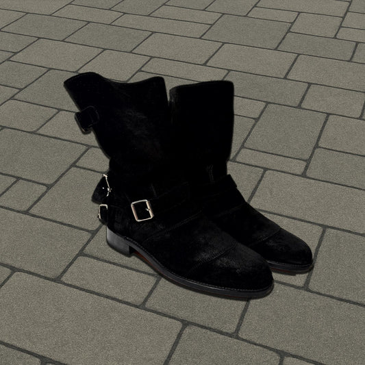 FW12 Balmain Suede Engineer Boots