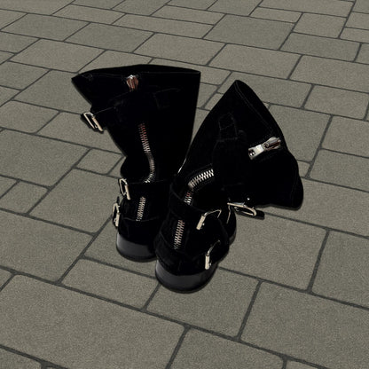 FW12 Balmain Suede Engineer Boots
