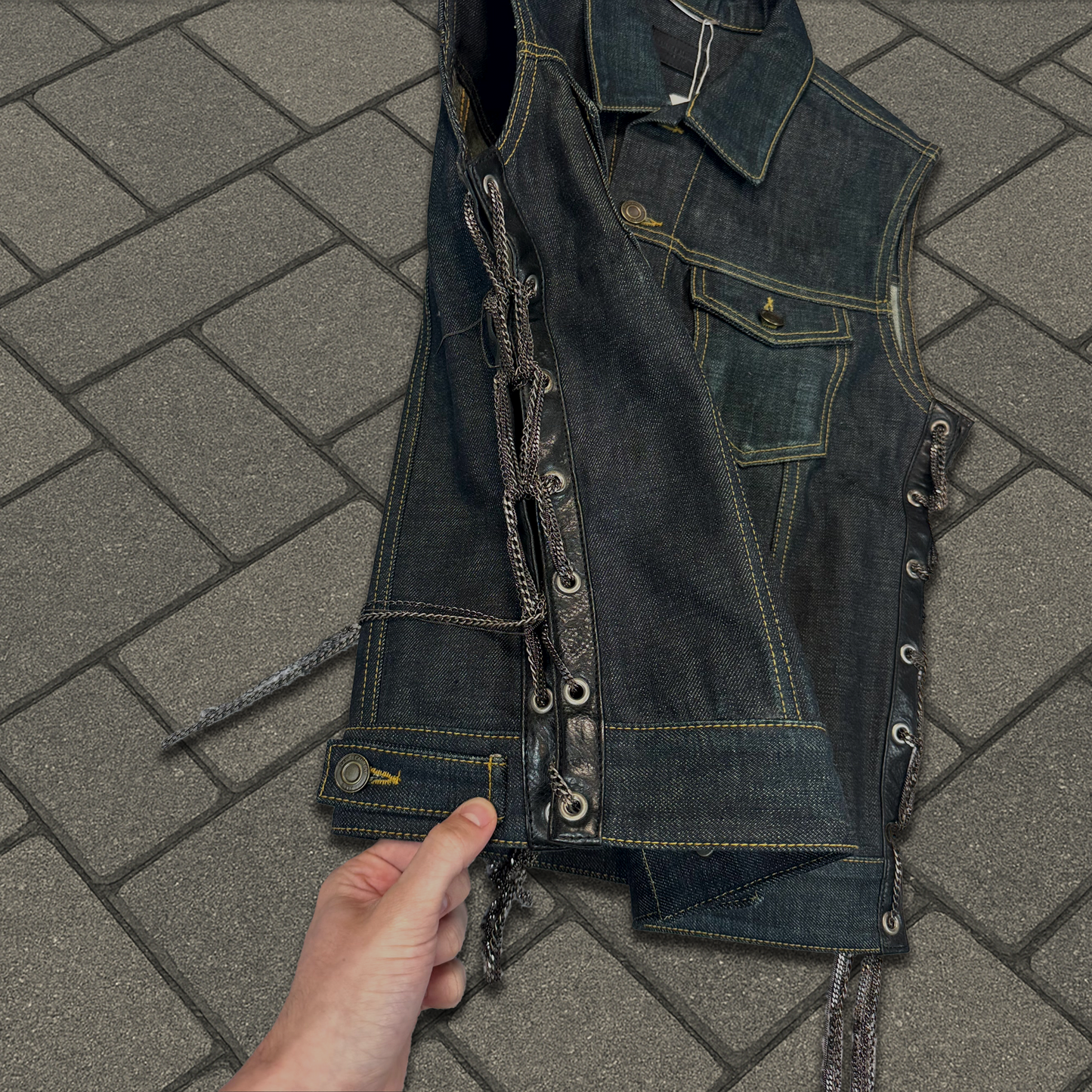 FW14 Saint Laurent Paris Sample Chain Denim Vest