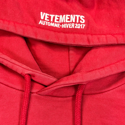 AW16 Vetements Seoul Red Metal Hoodie