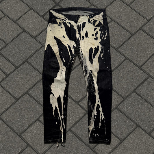 FW16 Rick Owens Bleach Vomit Denim