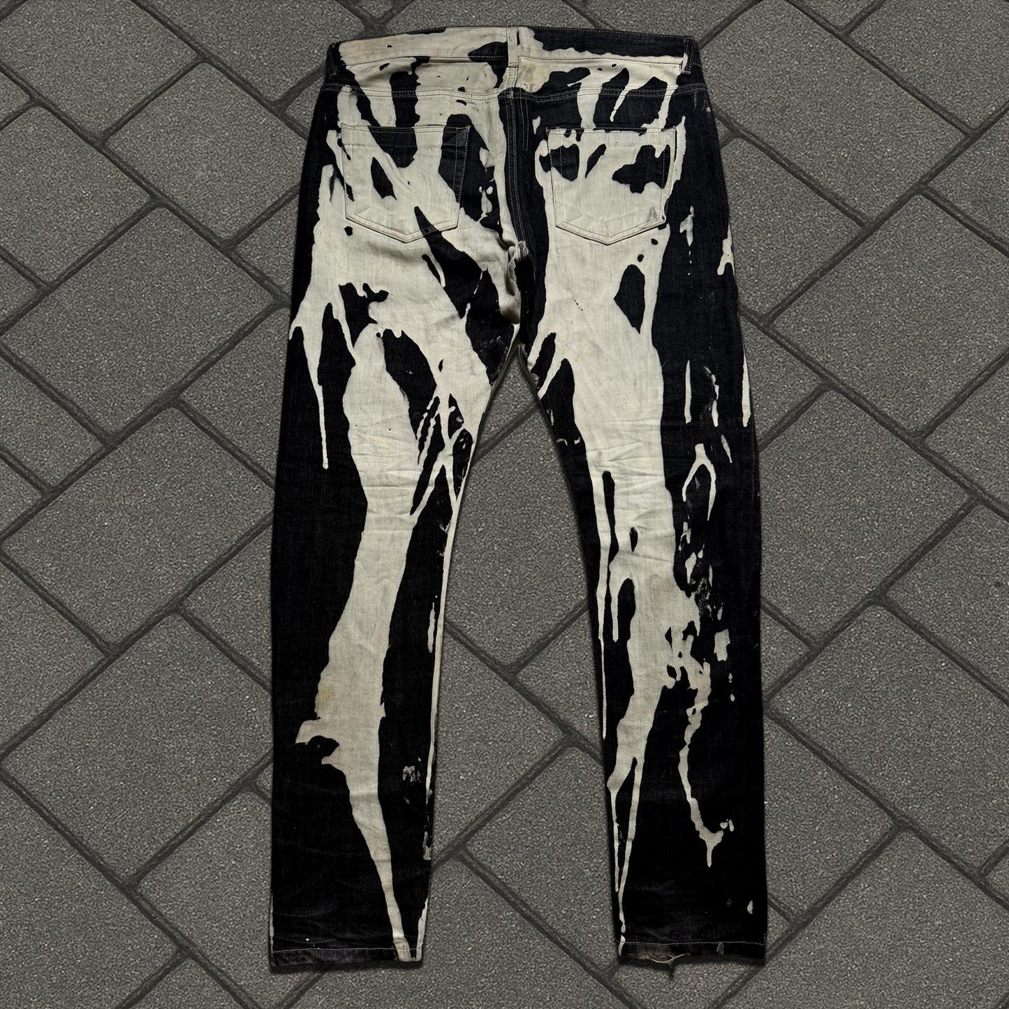 FW16 Rick Owens Bleach Vomit Denim