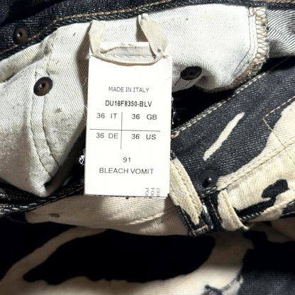FW16 Rick Owens Bleach Vomit Denim