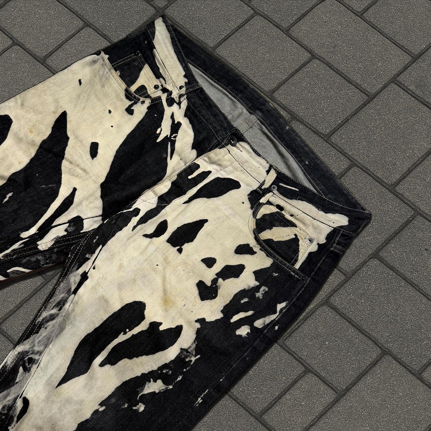 FW16 Rick Owens Bleach Vomit Denim