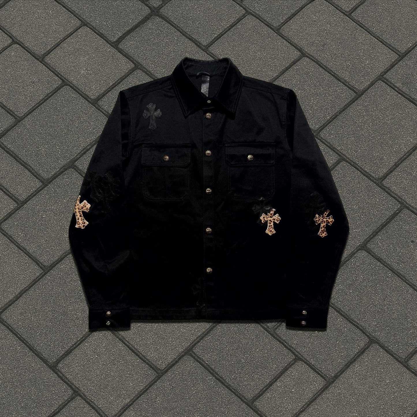 Chrome Hearts Work Dog Leopard Cross Jacket