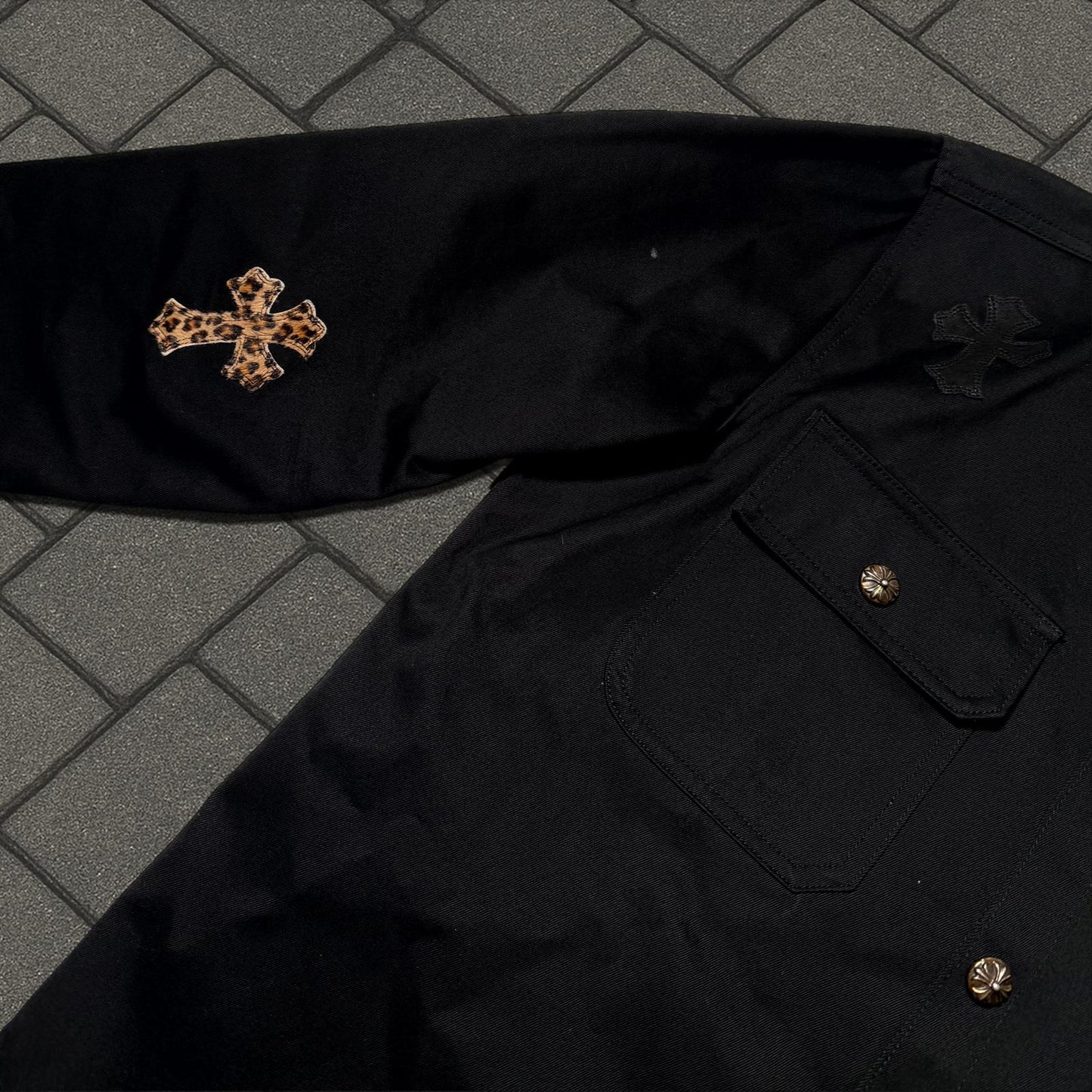 Chrome Hearts Work Dog Leopard Cross Jacket