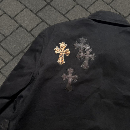 Chrome Hearts Work Dog Leopard Cross Jacket