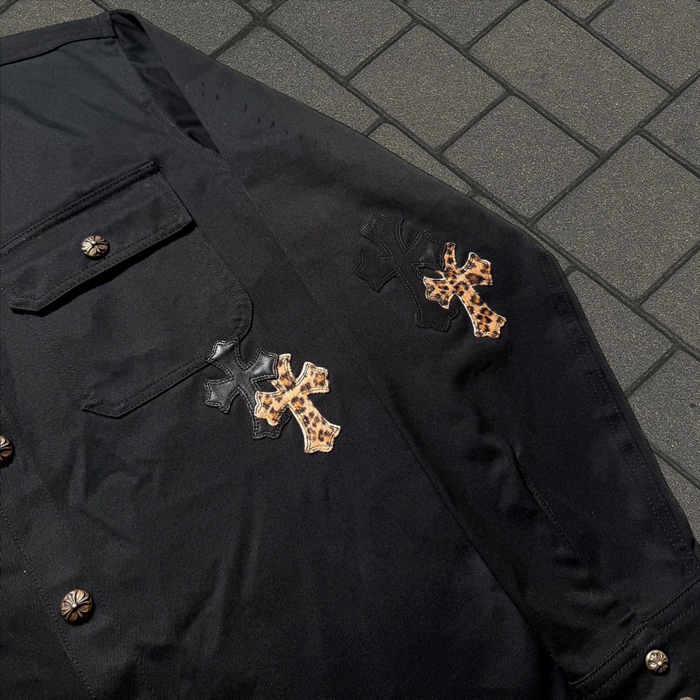 Chrome Hearts Work Dog Leopard Cross Jacket