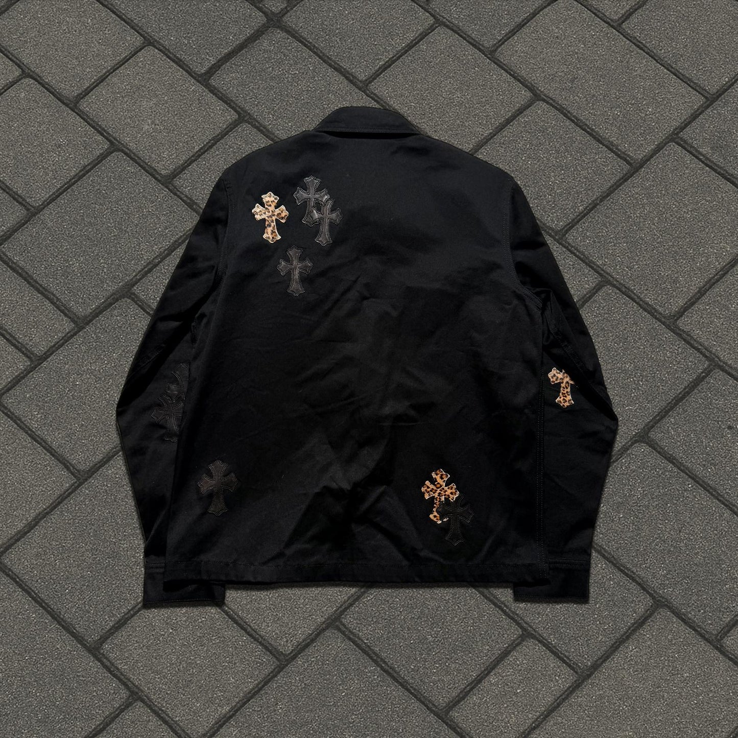 Chrome Hearts Work Dog Leopard Cross Jacket