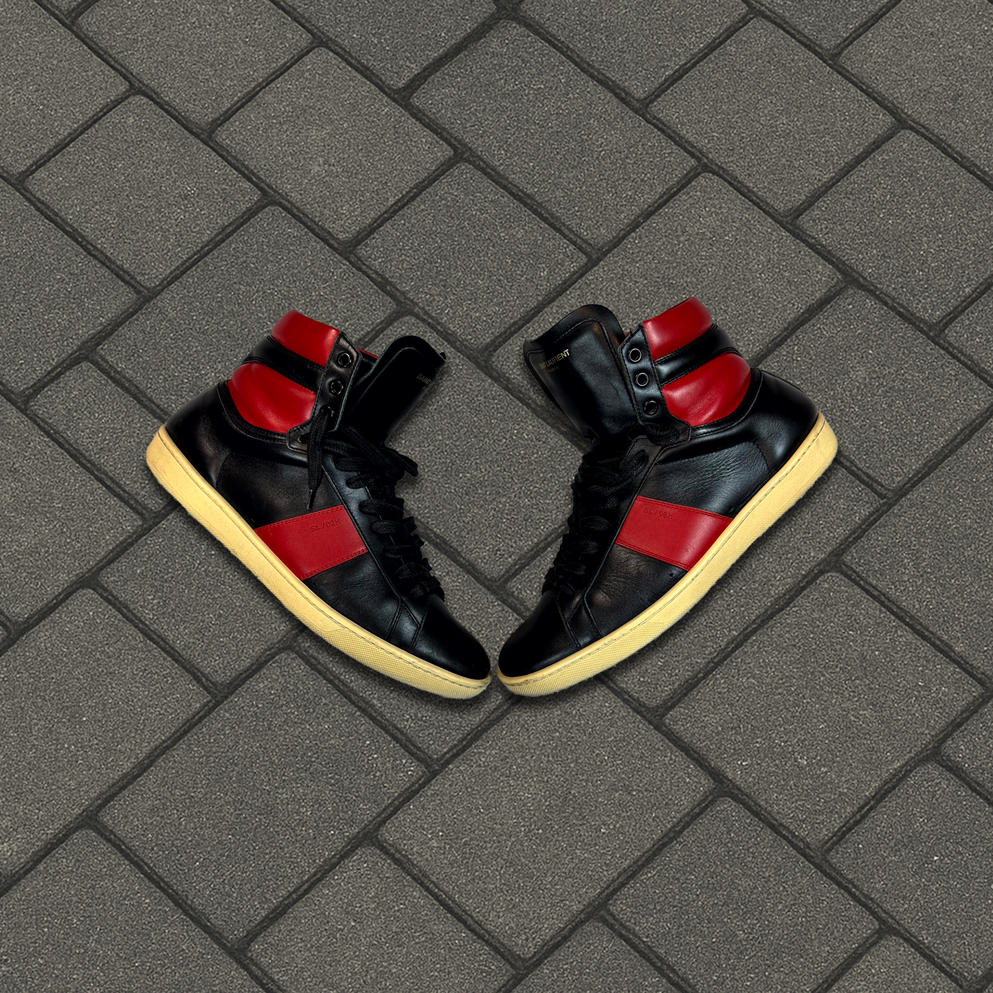 Saint Laurent Paris SL/02H Bred Hi-Top Sneaker