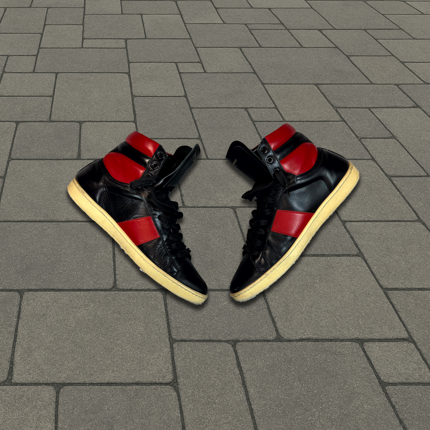 Saint Laurent Paris SL/02H Bred Hi-Top Sneaker