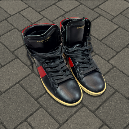 Saint Laurent Paris SL/02H Bred Hi-Top Sneaker
